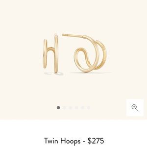 Mejuri twin hoops, excellent condition. Comes with box and bag